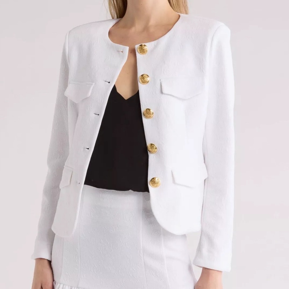 Veronica Beard Kensington Knit Jacket White